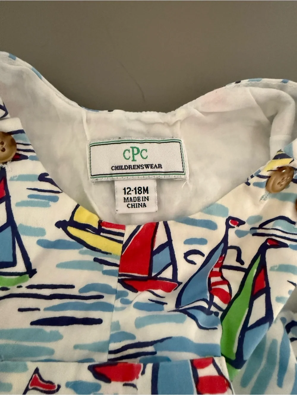Classic Prep Childrenswear Sailboat Shortall 12-18 Months